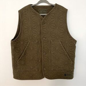 Timberland X CLOT Men’s Quilted Vest. Army Green, Size XL.
